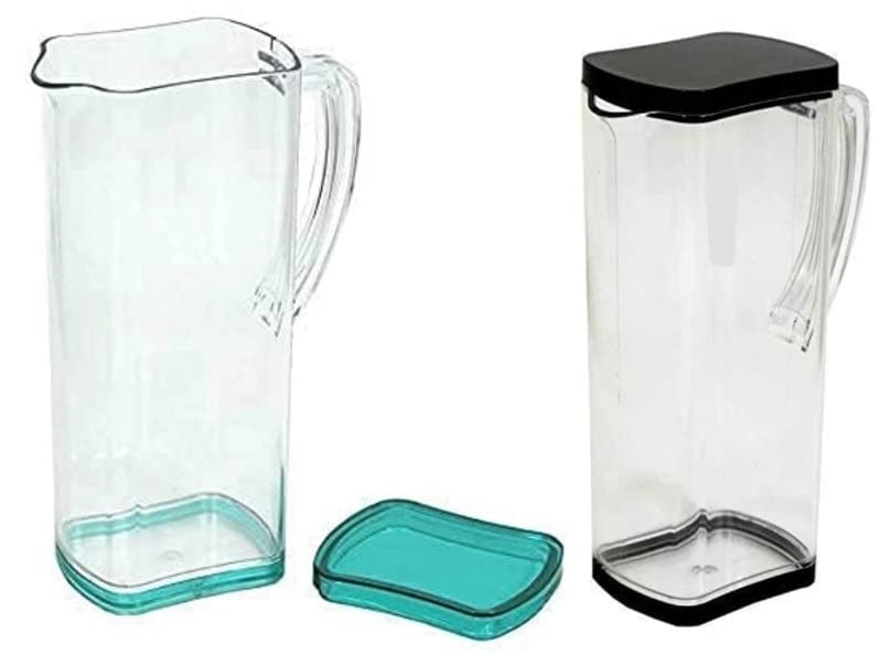 KD ZONE Unbreakable Water Jug Transparent Water Jug Juice Jug with Plastic Lid Plastic Water jug for Home use Milk, Coffee, Tea, Juice, Beer Jug (1.5 Liter) Multicolor (Set of 2) 4