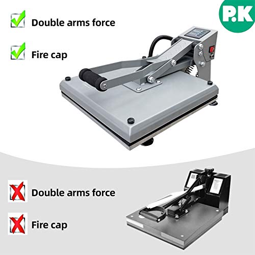 Uohost Heat Press Machine 15X15 Inch Sublimation Heat Press Digital Industrial Quality Printing Transfer Heat Press Machine For T-Shirt，Silver #TOP4