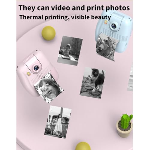 Impresora portátil para niños azul mini cámara digital SLR con papel térmico y pegatinas 2