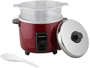 Panasonic Electric Automatic Cooker with Auto Switch Off| SR-WA10H-S | 450 Watts | Capacity 1.0 Litre With 600 Grams Raw Rice Cooking |Colour Burgundy