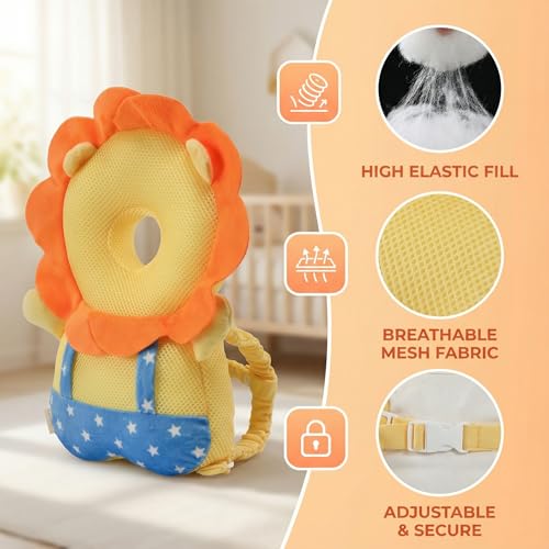 Image of Baby Head Protector Backpack - Soft & Lightweight Head Protection Pillow for Bebe Walking and Crawling