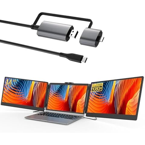 ALLVIA Triple Laptop Monitor Extender+ Video Signal Conversion Cable (2-in-1 USB-A/C), Compatible with M1/M2/M3 MacBook Cover