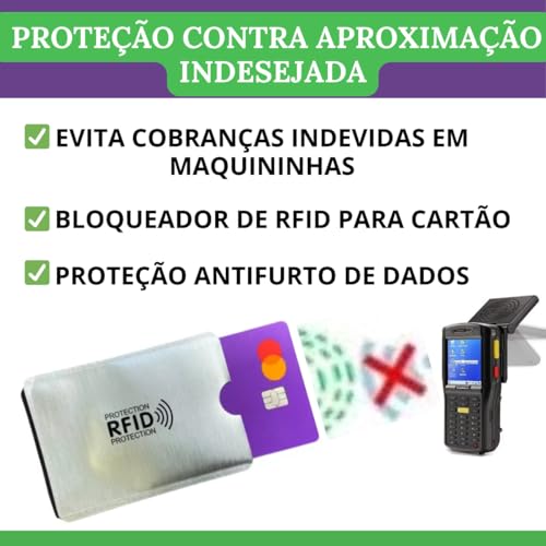 KIT 3 Capas Protetoras de Cartão Por Aproximação Anti RFID Cartão Bancário Protetor Antifurto de dad