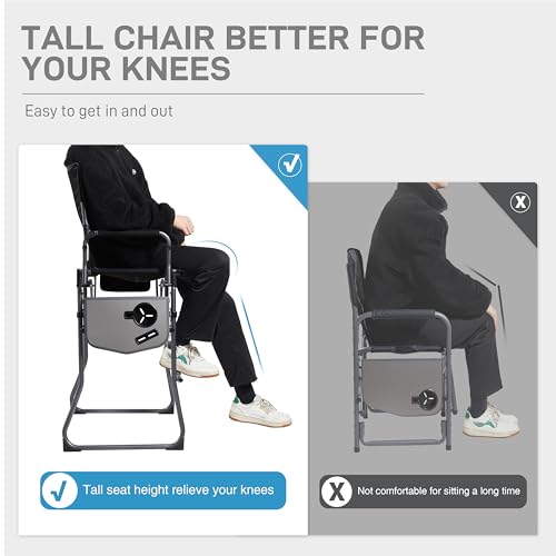 EVER ADVANCED Portable 30.7" Seat Height Tall Camping Directors Chair by EVER ADVANCED - Image 3