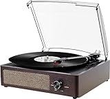 Vinyl Record Player with Built-in Bluetooth Receiver Vintage Turntable for Vinyl Records, 3 Speed 3 Size Portable Retro Record Player for Entertainment and Home Decoration。