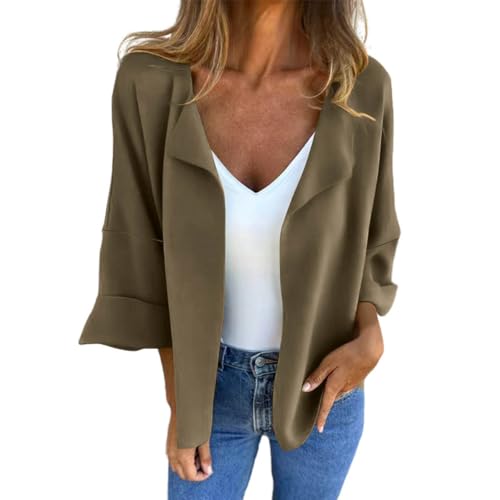 Womens Cardigans Faux Suede Lightweight Jacket Casual Long Sleeve Lapel Coat Solid Color Open Front Cardigan Oversized Jacket