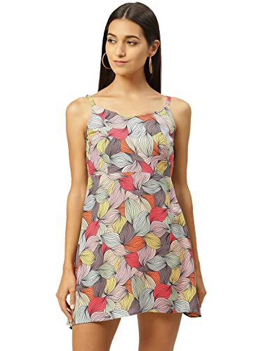 Image of IQRAAR Womens Rayon Printed Fit & Flared Dress
