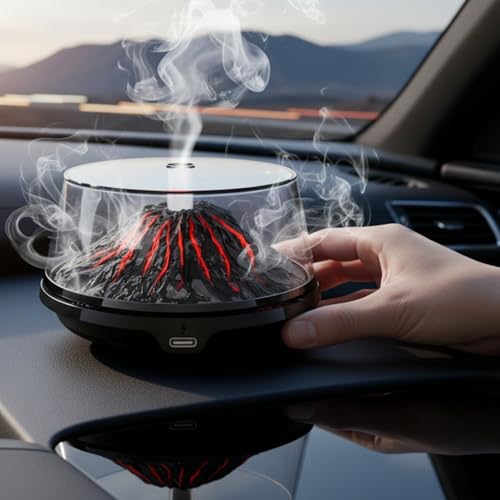 Image of Smart Car Air Freshener Diffuser, 5 Color LED Light, 2 Refills - Long Lasting Car Perfume, Automatic Scent Diffuser for Dashboard, Automotive Air Fresheners for Car Decor