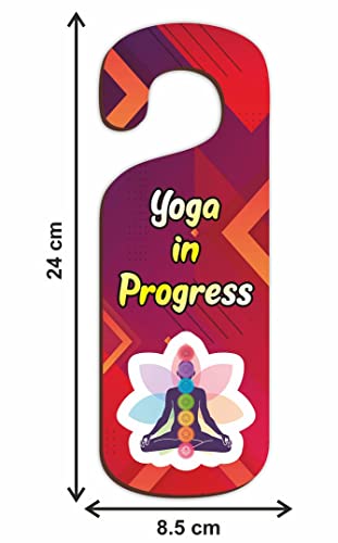 Image of CVANU Yoga in Progress Wooden Door Sign Hanger Size(24cm x 8.5cm) cv82