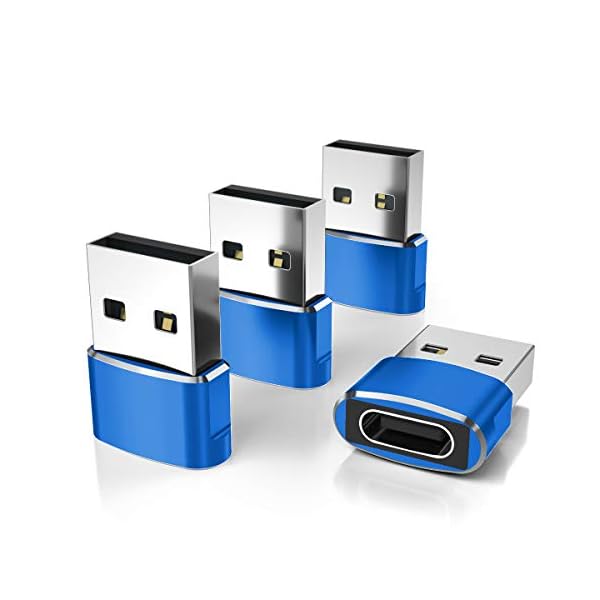 Basesailor USB C Buchse auf USB Stecker Adapter 4Stück,Typ C auf USB A Ladekabel Adapter für iPhone 12 13 Pro Max,SE…