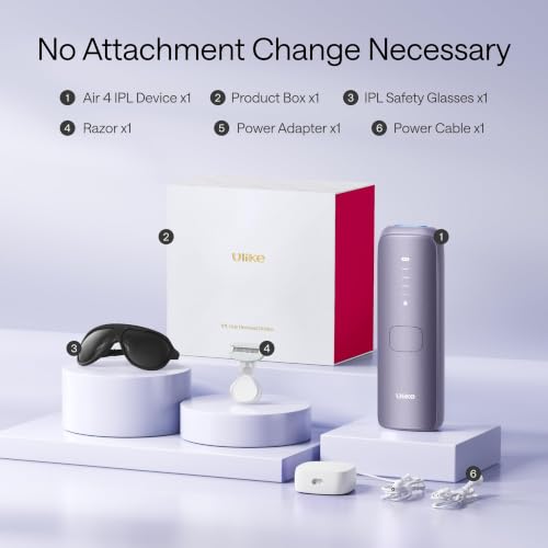 Image of Ulike Air 4 IPL Hair Removal Device with Bikini Razor, Ice-Cooling Permanent Hair Reduction for Women and Men, USHR Mode, Nearly Painless At-Home Hair Removal in 10 Minutes