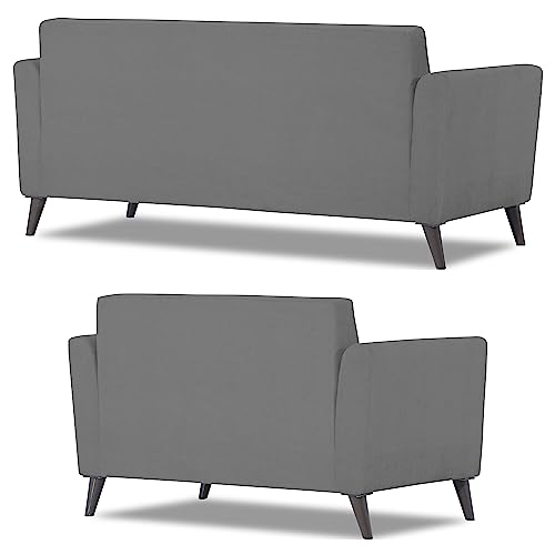 Image of Adorn India Daniel 3+2 5 Seater Sofa Set (Grey) (3 Year Warranty)
