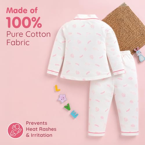 Image of LuvLap Boys & Girls Night Suit Regular Fit 100% Cotton Full Sleeve Nightsuit