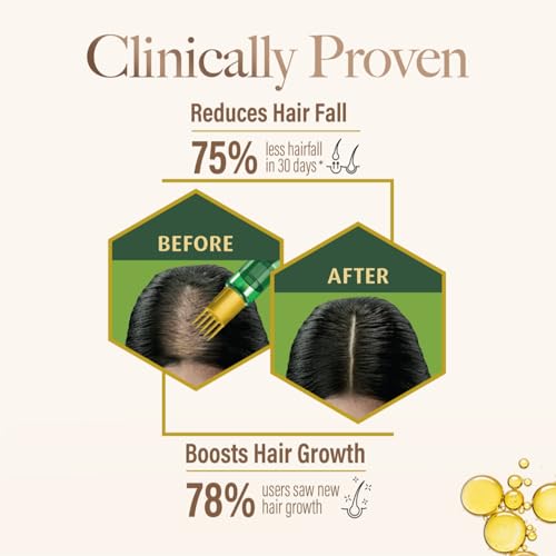 Kesh King Gold Ayurvedic Hair Oil with 21 Herbs and Gro-Biotin, Helps Grow New Hair and Reduce Hair Fall, Comes with a Hairfall Reduction Tracker, 300ml