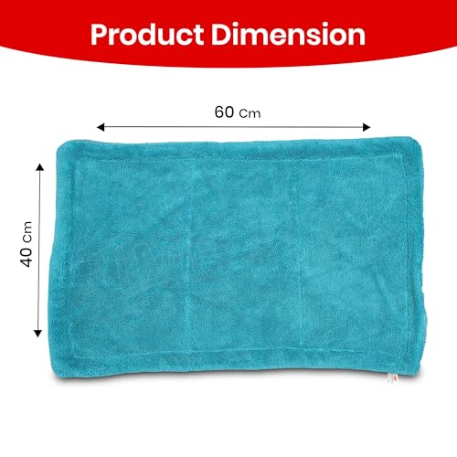 Image of Prime Pick Ultra Clean Microfiber Cloth Super Absorbent Double Sided Extra Thick Car Bike Auto Detailing Cleaning Towel Lint Free Scratch Free Washing Drying Cloth Light Blue 60 x 40 cm 1200 GSM