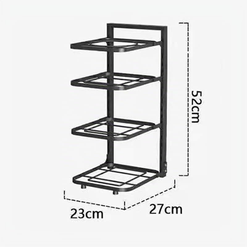Wisecoco Organizador de Sartenes, Organizador de Ollas y Sartenes, Organizador de Ollas de Esquina Redonda de Cojinete Fuerte Multicapa para Almacenamiento de Armario de Cocina(4 Tier)