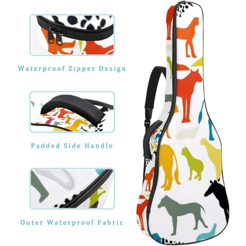 Sac pour guitare acoustique 109 cm imperméable et multicolore