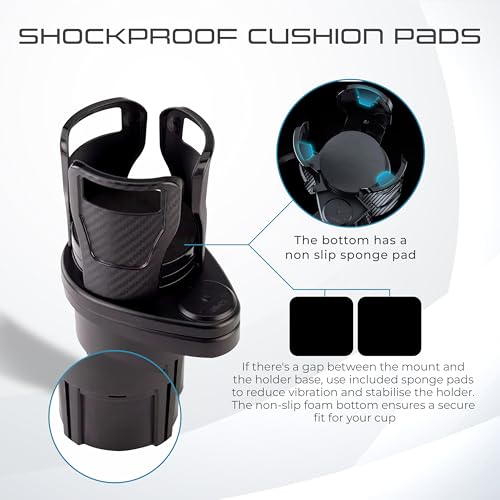 Image of Robustt Dual Car Cup Holder Expander with Adjustable Base, 360 Degree Rotatable Base, Upgraded Expandable Cup Holder Expander for Car, 2 in 1 Multifunctional Automotive Cup Holder Extender (Pack of 2)
