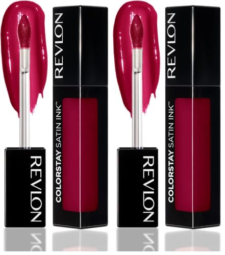 Image of REVLON Colorstay Satin INK, Comfortable, Longwear Rich 16-Hour Liquid lip Color, Formulated with Black Currant Seed Oil & Vitamin E, Regal Ruby - (034) (Pack of 2)