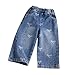 Banmave 5-6 Years Toddler Girl Jeans Bow Print Straight Wide Leg Casual Denim Pants Elastic Waistband Y2K Streetwear Fashion Trousers Blue