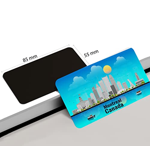 Image of dhcrafts Rectangular Rubber Fridge Magnet /Magnetic Card Blue Canada Montreal Design Pack of 1 (8.6cm x 5.4cm)