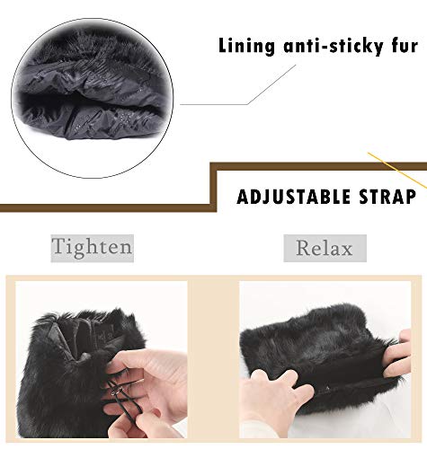 Image of Fur Story Fur Leg Warmers Real Fur Rabbit Winter Leggings Boot Toppers for Women