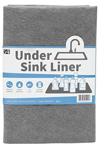 S&T INC. Under Sink Mat, Non-Adhesive Absorbent Waterproof Shelf Liner, Cut to Fit