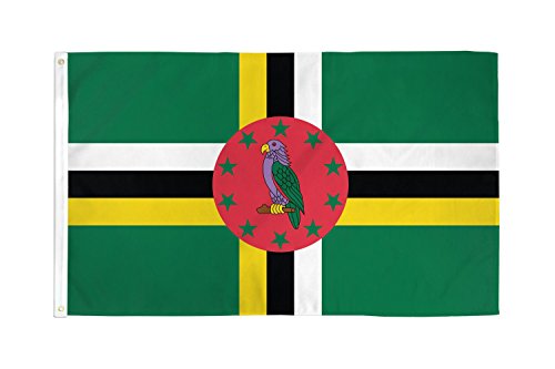 Image of AZ FLAG - Dominica Flag - 2x3 Ft - 100D Polyester Dominican Banner with Two Metal Grommets - Fade Resistant - Vivid Colors - 2' x 3' Feet - 90x60 Cm