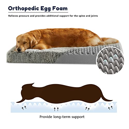 Western Home Large Dog Beds For Large Dogs, Waterproof Orthopedic Dog Bed - Egg Crate Foam Dog Bed With Removable Washable Cover, Dog Crate Bed With Non-Slip Bottom For Dog Crate #TOP1