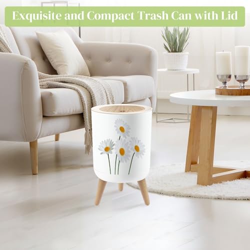 Caneca de basura redonda con tapa y patas 7L miniatura 2