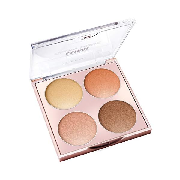 L'Oreal Paris Makeup True Match Lumi Glow Nude Highlighter Palette, customizable glow palette, highlighter, bronzer and blush, for a natural, illuminated look, 2 universal shades, Sun-Kissed, 0.26 oz.