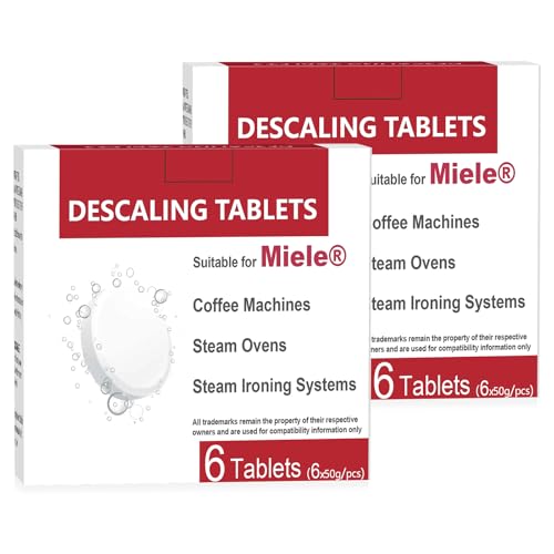 VUTEE Descaling Tablets Compatible with Miele Descaling Tablets for Coffee Machines, Steam Ovens (12 Count)