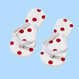 Flip-Flop rot gepunktet, ca. 3 cm, Btl. a 2 Paar