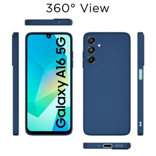 Image of Outlouders Back Cover for Samsung Galaxy A16 5G | Camera Protection | Durable Soft Matte Silicone Bumper Case (Blue)