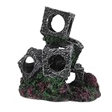 NOLITOY Cueva de Resina para Acuario Refugio para Cría de Camarones y Peces Betta Cubos Apilables Decoración Pequeña para Peceras Escondite Seguro para Hábitat Acuático Paisaje