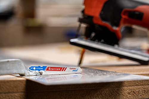 Starrett Metall-Stichsägeblätter - 2er-Pack CTU218-2 Hartmetall-Schneidmessersatz mit einheitlichem Schaft - Kompatibel mit Bosch Dewalt Hitachi Festool Milwaukee