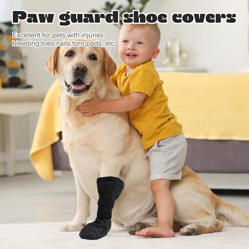 Hundesocken,Pfotenschutz Hund Verletzung,Hunde Schuhe Verhindern Lecken,Hundesocken Anti Rutsch,Hundeschuhe Wasserdicht,Strümpfe Verstellbaren,Socken für Hunde Nach Chirurgischen Eingriffen Wundschutz