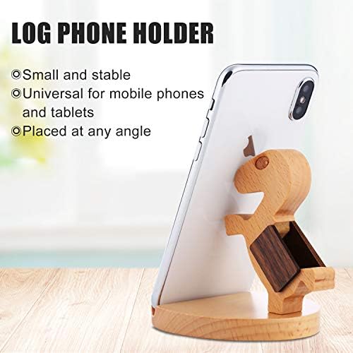QiCheng&LYS Wooden Phone Holder Mobile Phone Charging Stand Tablet Stand, Creative Kung Fu Children, Health and Environmental Protection (creative 1)