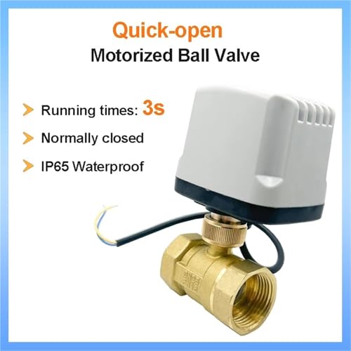 1/2" 3/4" 1" 2" Normally Closed Motorized Ball Valve 3s Quick-open IP65 Waterproof Big Torque Metal Motor(1",220V_NORMALLY CLOSE