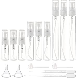 Duyteop 30 Stücke Parfumzerstäuber Sprühflasche, 3ml/5ml/10ml Transparente Mini Sprühflaschen, Aus Kunststoff Leer…