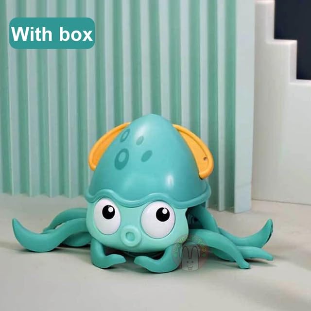 Image of COSMOBABY Premium Amphibian Octopus Bath Toy Pull Along & Bath Toy|Swimming Octopus with String Attached|Interactive & Early Learning Toy|Floating BathtubToy