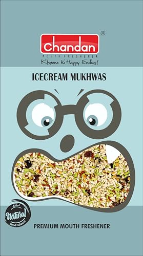Image of Chandan Mouth Freshener Ice Cream Mukhwas 100% Natural | Pack of 4 | 200g | Contains Saunf and Dhana Dal