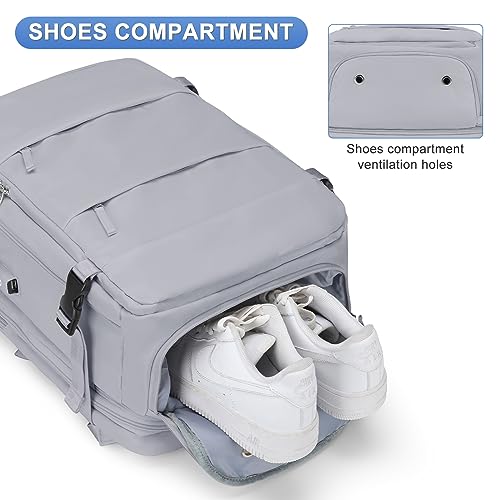 Image of coofay Expandable Backpack For Traveling On Airplane Carry On Backpack Flight Approved Personal Item Travel Backpack For Women Men Airline Approved Gym Bag With Shoe Compartment Travel Weekender Bag