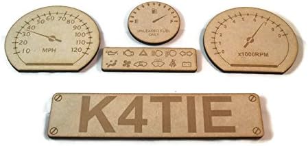 Wooden Car Dashboard Kit for Boxes with Dials, Guages and Personalised Number Plate