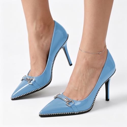 Image of Women's High Heel Pumps Stiletto Heel Pumps for Women Pointed Toe Heels Elegant Classic 3.5 Inch Beaded Pumps