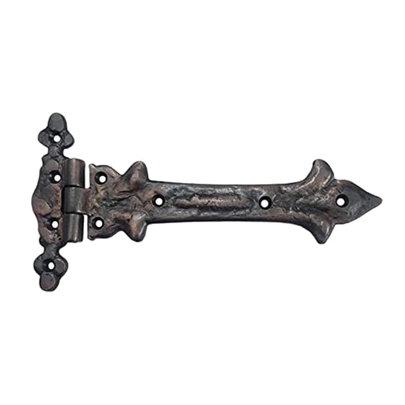 Image of Adonai Hardware Adonijah Antique Cast Iron Strap T Hinge (7.9 inch x 12 Pack, Oil Rubbed Bronze) for Barn Doors, Gates, Kitchen Cabinets, Sheds, Wooden Box, Furniture, Cedar Chest and Trunks