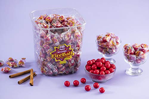 Atomic Fireballs Cinnamon Flavored Candy, 240 Individually Wrapped Pieces, 4.05 Pound Tub #TOP2