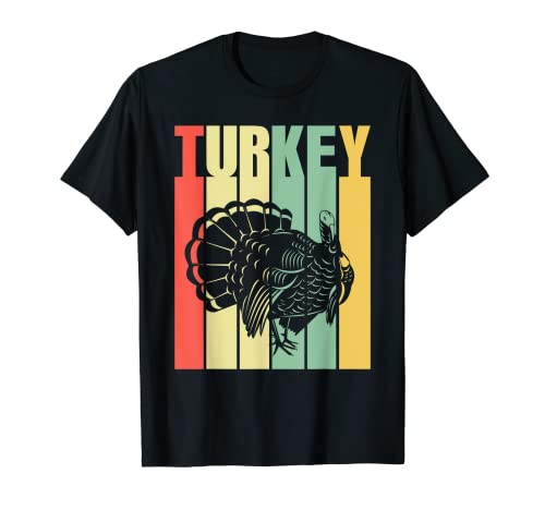 Maglietta classica vintage retrò tacchino per il ringraziamento maglietta