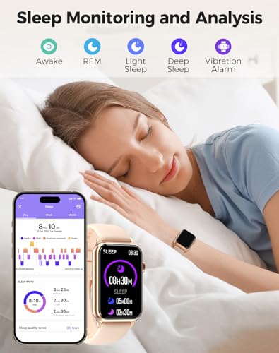 Health Fitness Tracker Smart Watch with 24/7 Heart Rate Blood Oxygen Blood Pressure Monitor Sleep Tracker 128 Exercise Modes Step Calorie Counter Pedometer IP68 Waterproof for Women Men Android iOS - Image 4