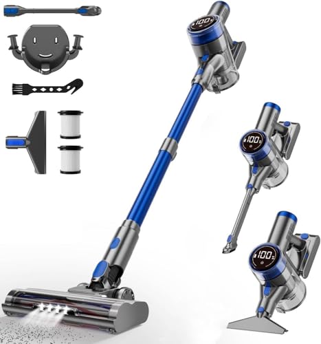 480W Cordless Vacuum Cleaner, 45KPa Self-Standing Stick Vacuum with LED Display - image 1